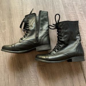 Steve Madden Troopa Combat Boots Leather